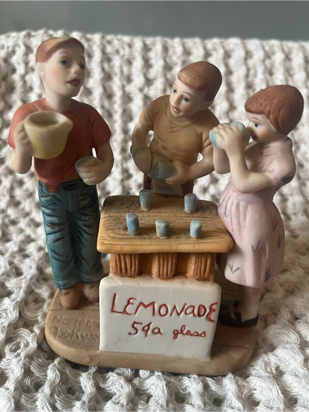 Norman Rockwell Figurines Lemonade Stand Saturday’s Hero Boy & dad on the dock”